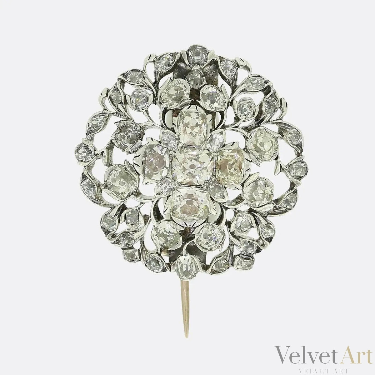 Broche Georgiano Floral de Diamantes de 1780 – vista 2 de 4