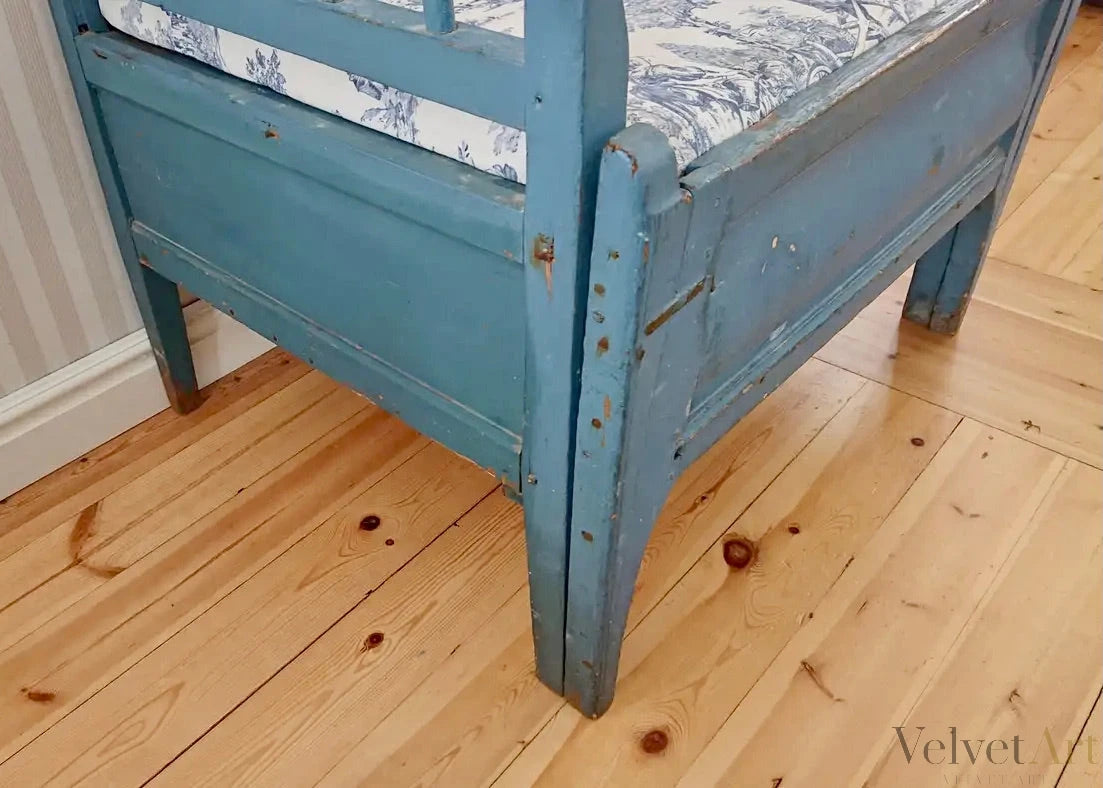 Sofá Gustaviano Azul Sueco Original de Ersnäs, Suecia