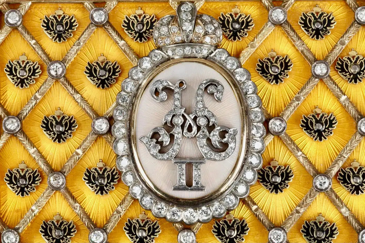 Fabergé 1900 Caja de Rapé de la Coronación del Zar Nicolás II