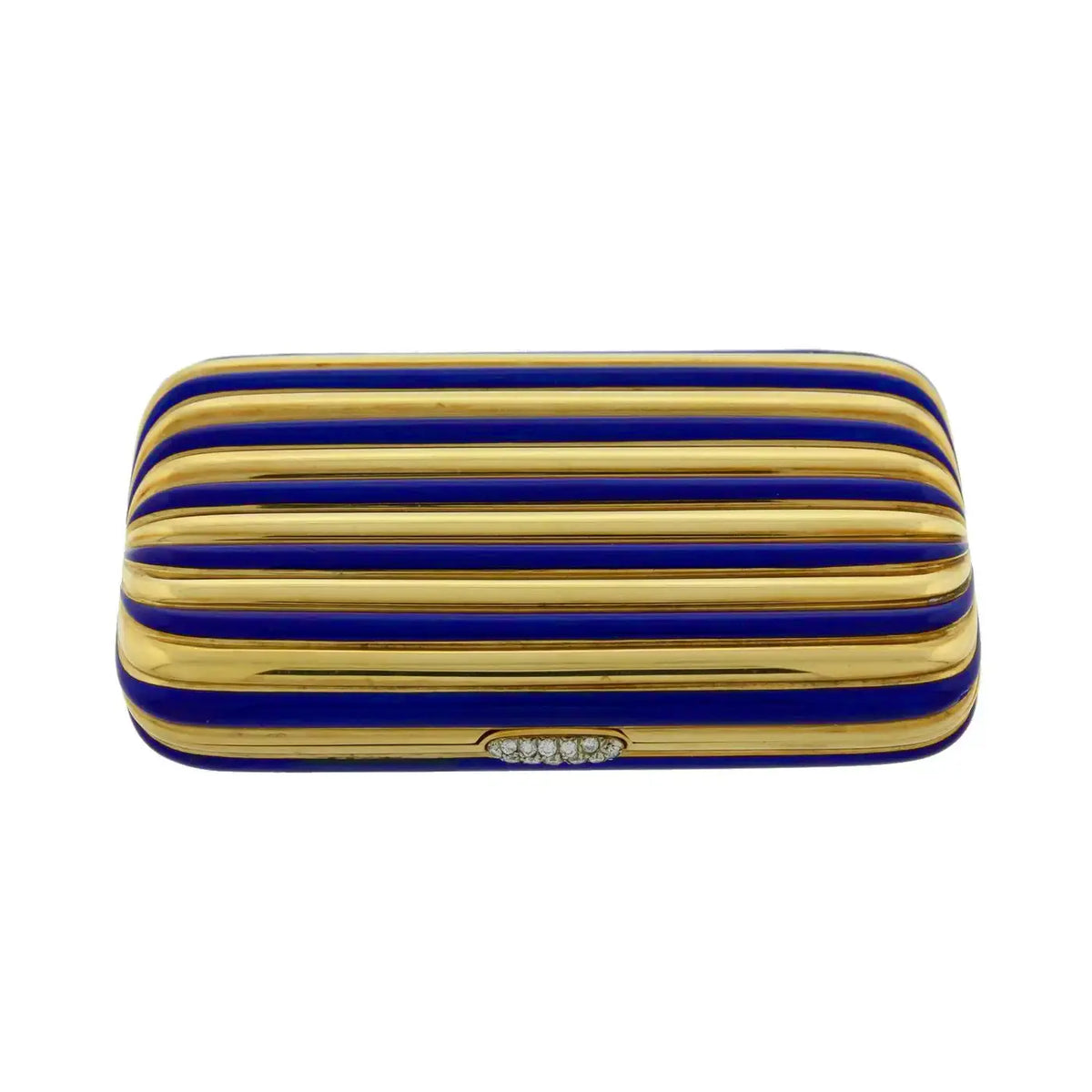 Caja de Maquillaje | Oro, Diamantes y Esmalte Azul | Siglo XX