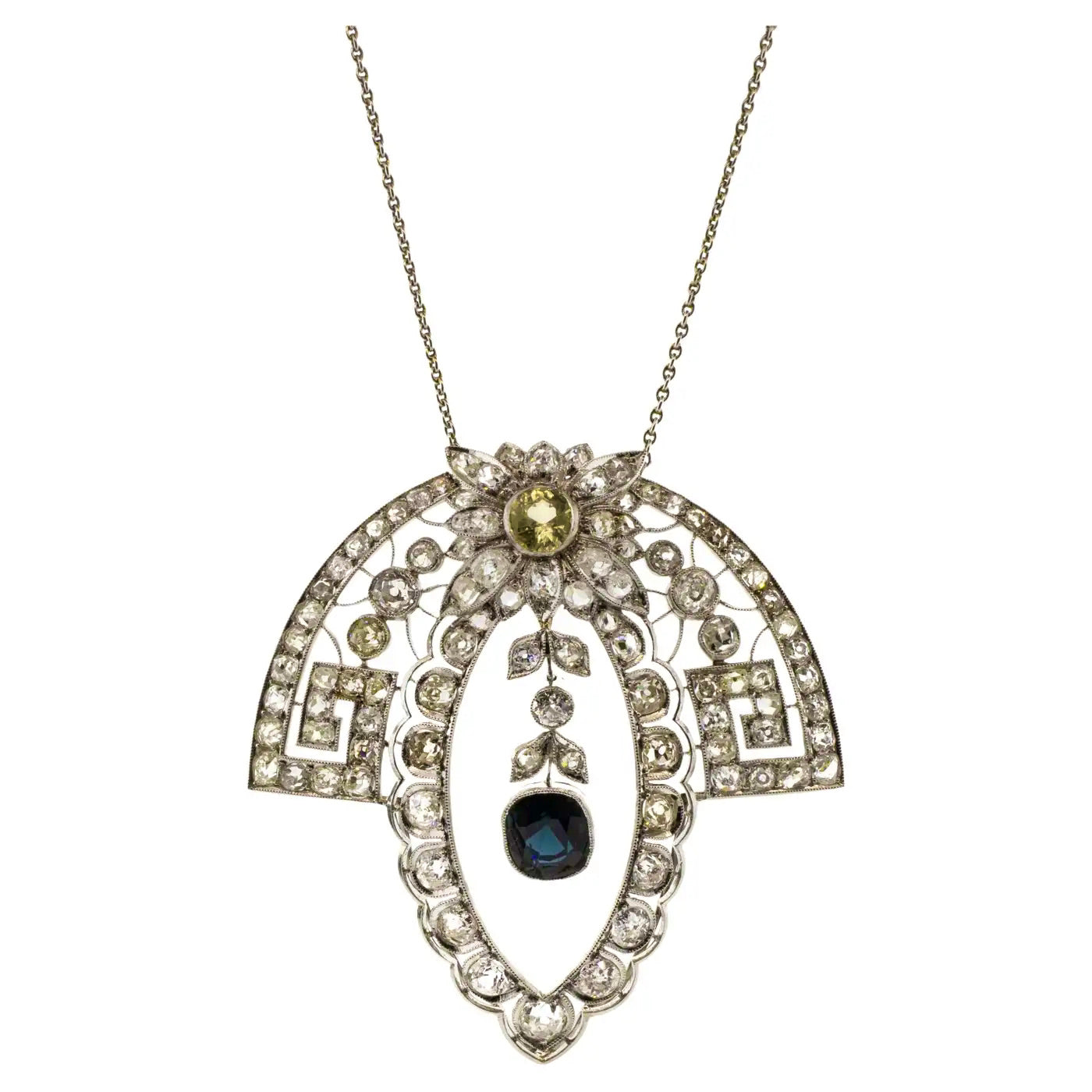 Collar Eduardiano de Zafiro y Diamantes en Platino | Austria, 1901