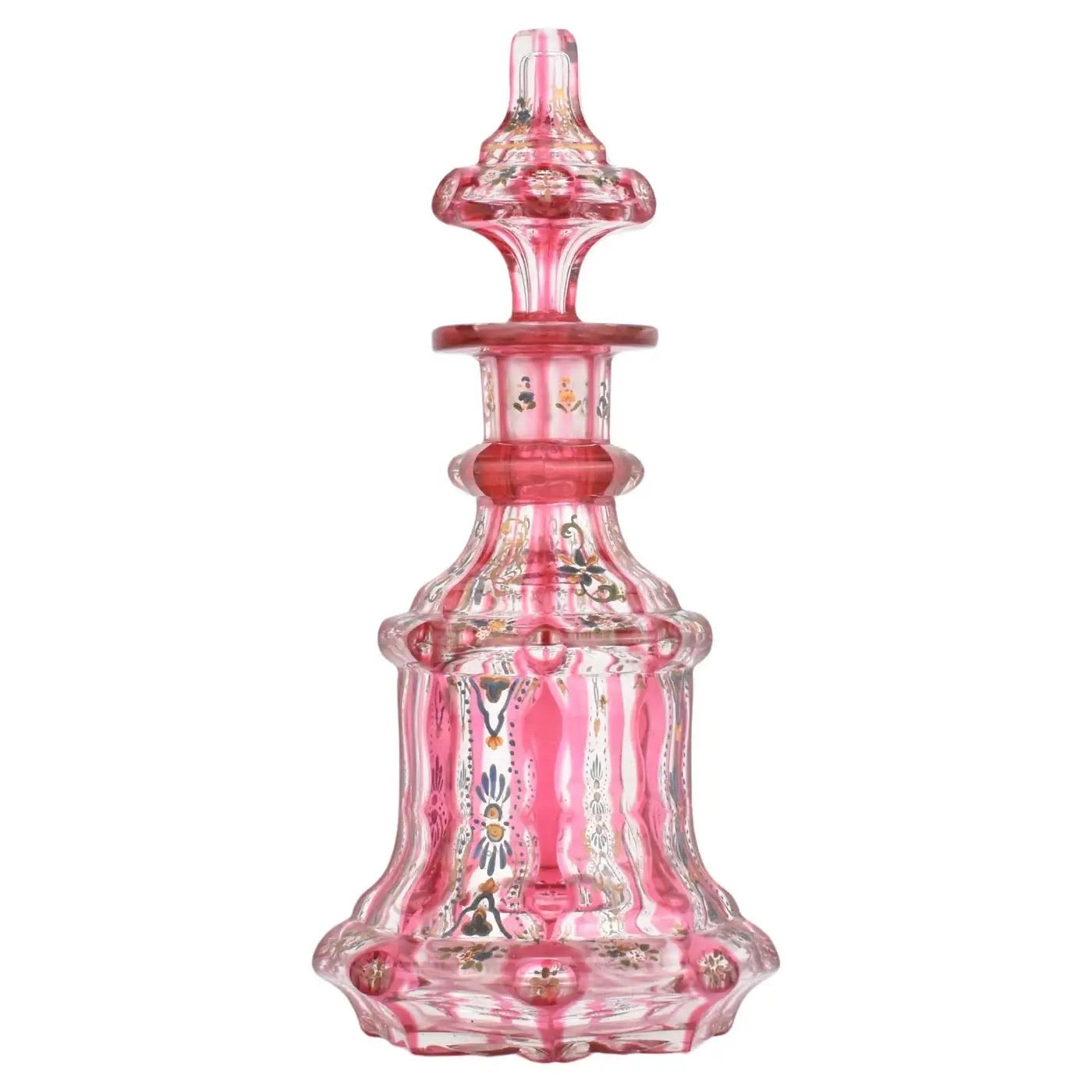 Frasco de Perfume de Vidrio Esmaltado Bohemio, 1840