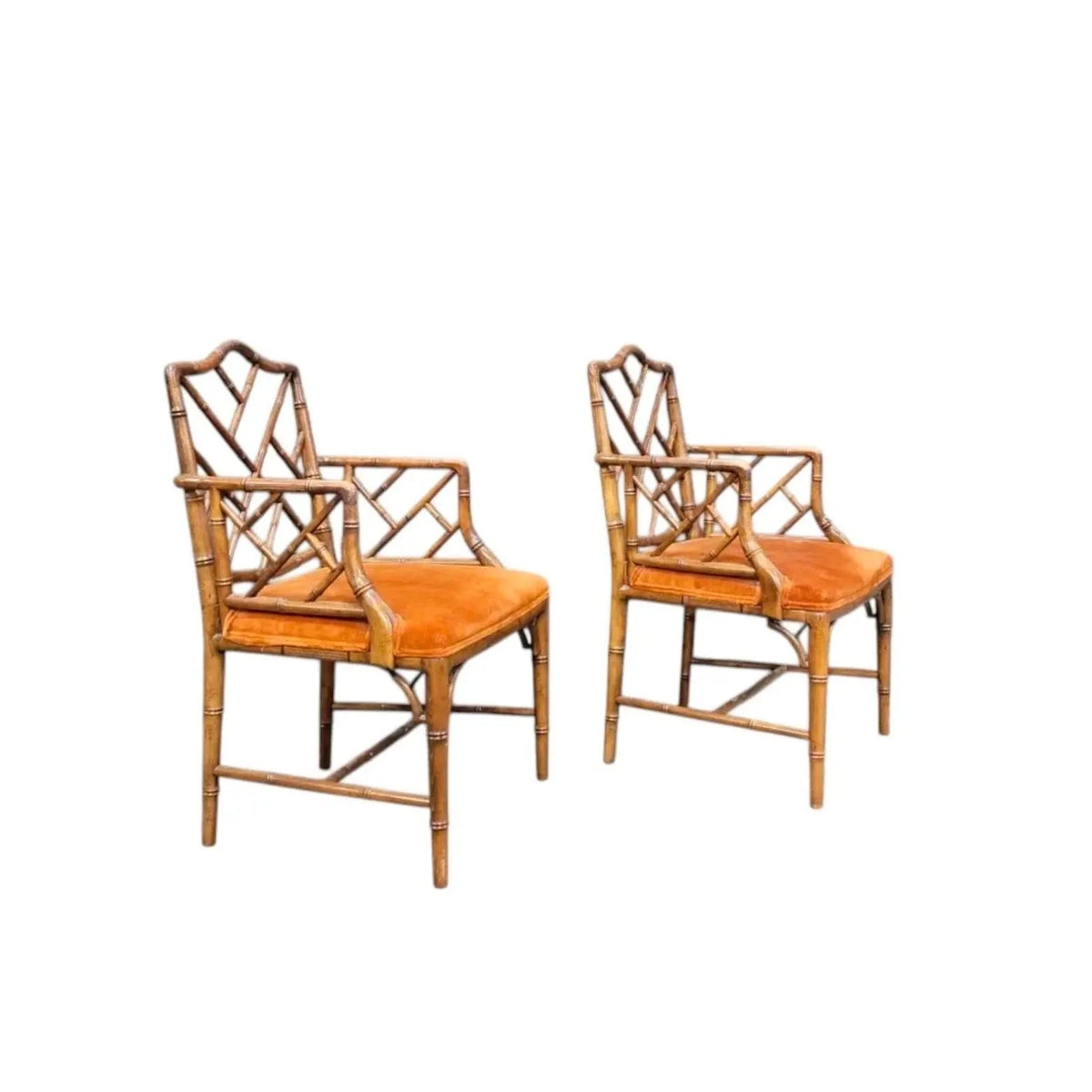 Sillones de Bambú y Terciopelo, Estilo Chippendale, Finales Siglo XX – vista 4 de 4