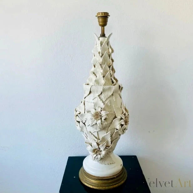 Pie de Lámpara de Manises Blanco | Cerámica Artesanal Valenciana