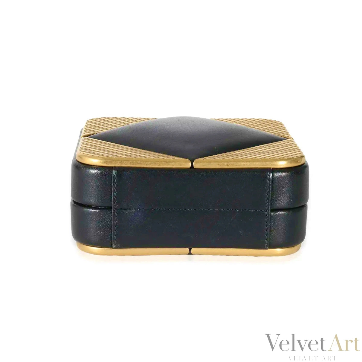 Clutch Chanel CC Cuadrado en Piel de Cordero Negra y Metal Dorado