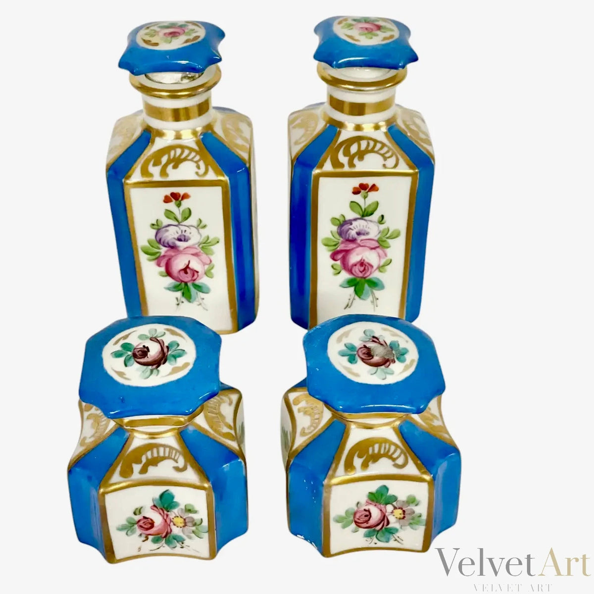 Frascos de Perfume, Porcelana Estilo Sevres, Francia Siglo XIX – vista 4 de 7