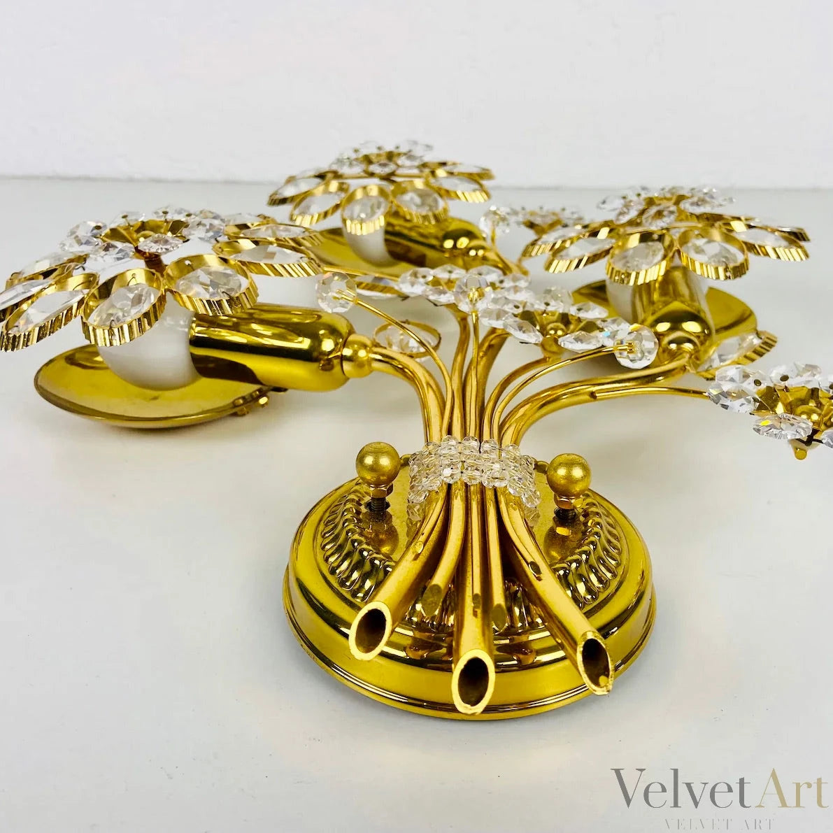 Aplique Palwa Cristal Floral | Alemania, 1960