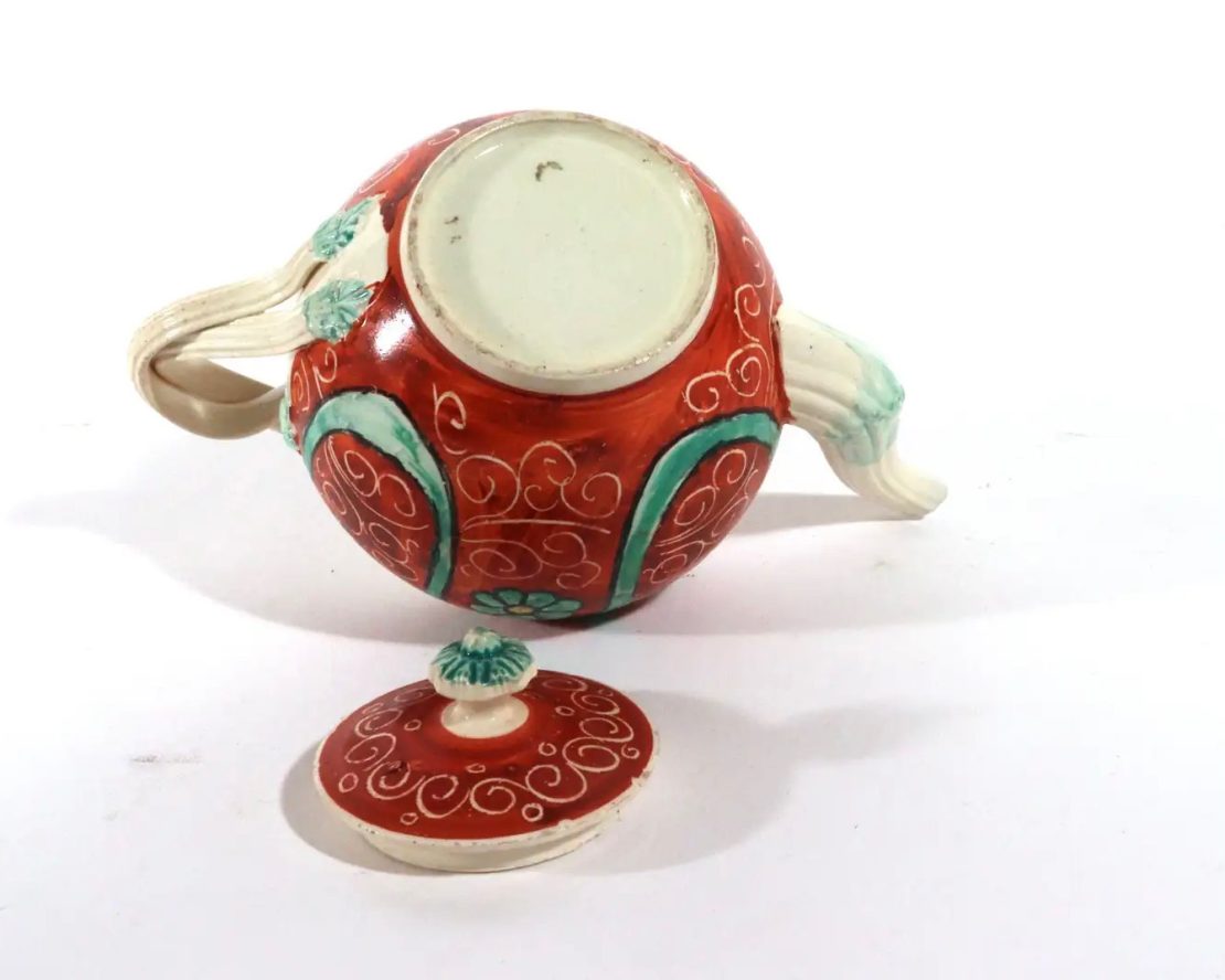 Tetera Creamware Naranja con Tapa | Inglaterra, 1780