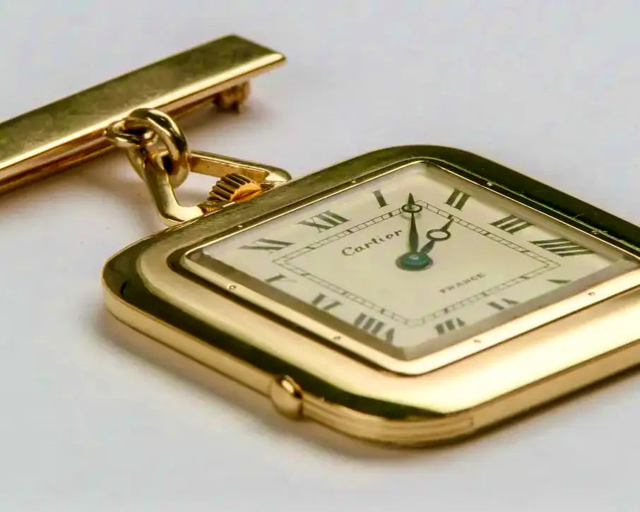 Reloj Cuadrado de Bolsillo y Repetición | Oro Amarillo | Cartier | Siglo XX
