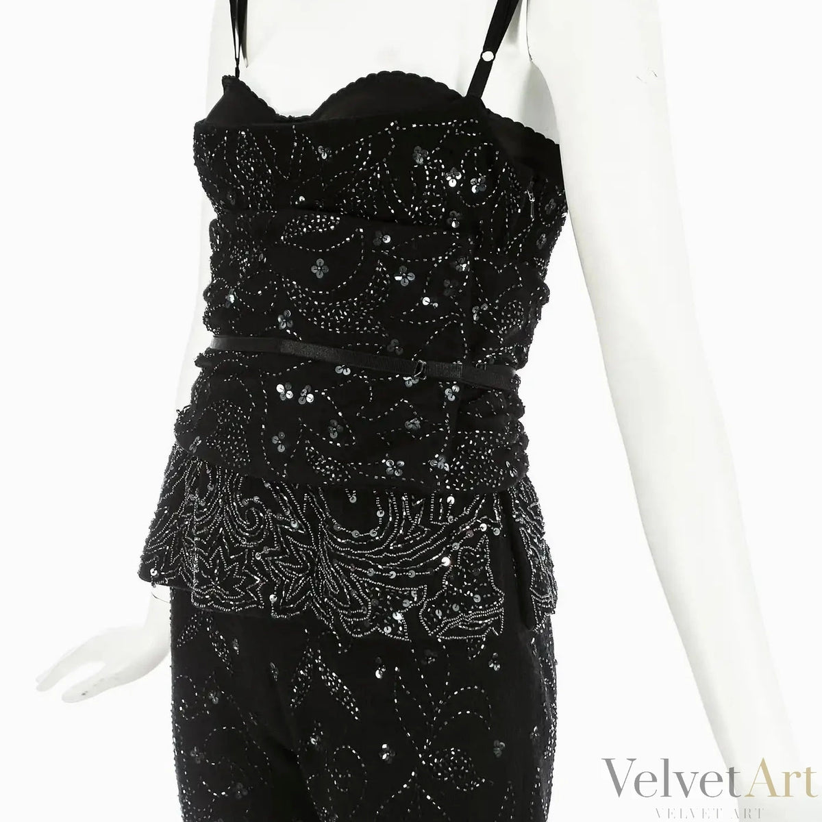 Dolce & Gabbana, Conjunto Negro Bordado, Año 1999 – vista 4 de 6