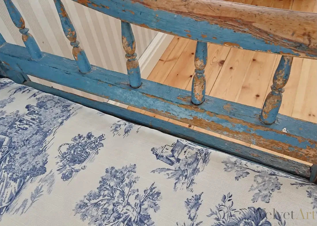 Sofá Gustaviano Azul Sueco Original de Ersnäs, Suecia