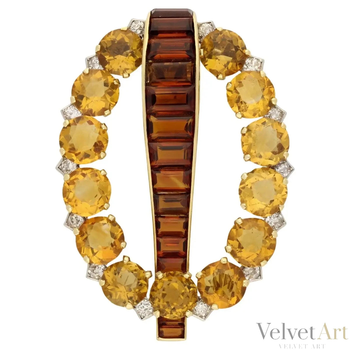 Broche de Citrino y Diamantes, Cartier, Art Deco, 1930