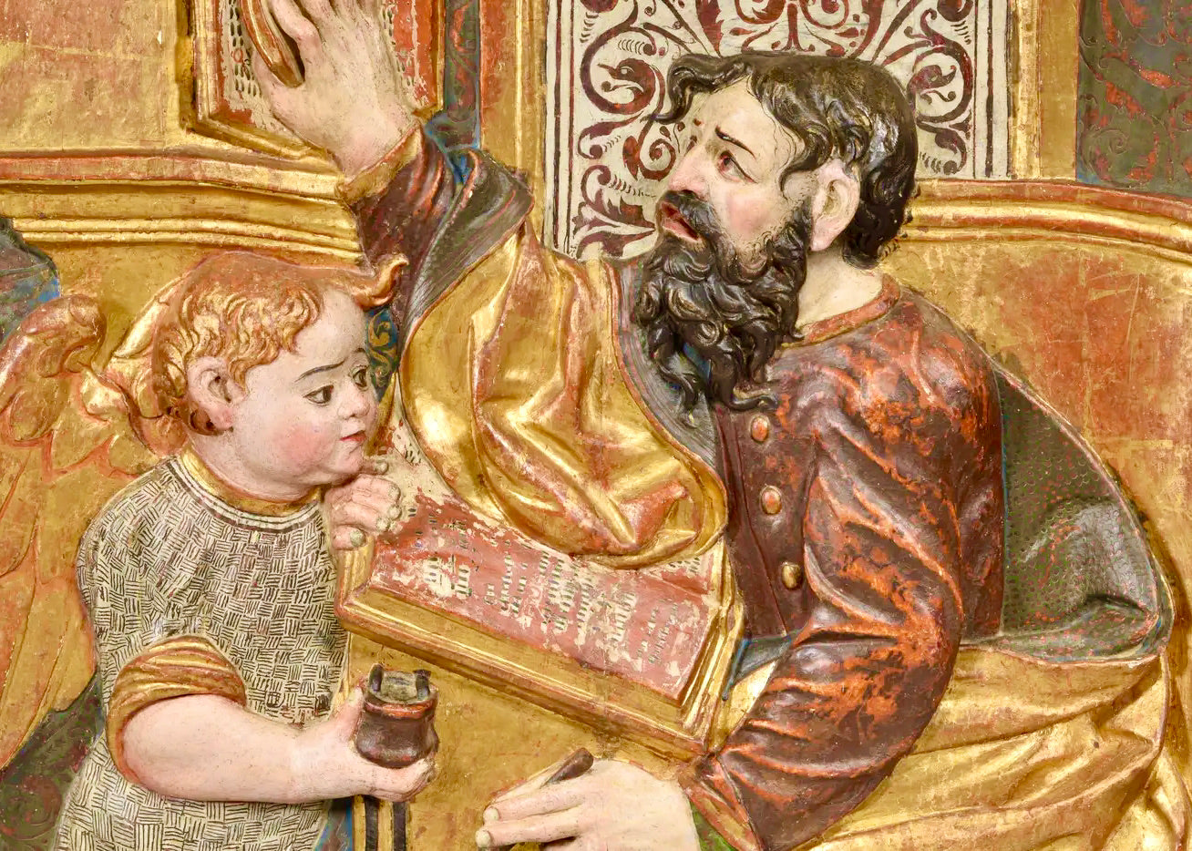 Pareja de Relieves Renacentistas | San Juan y San Mateo | Escuela de Burgos, siglo XVI