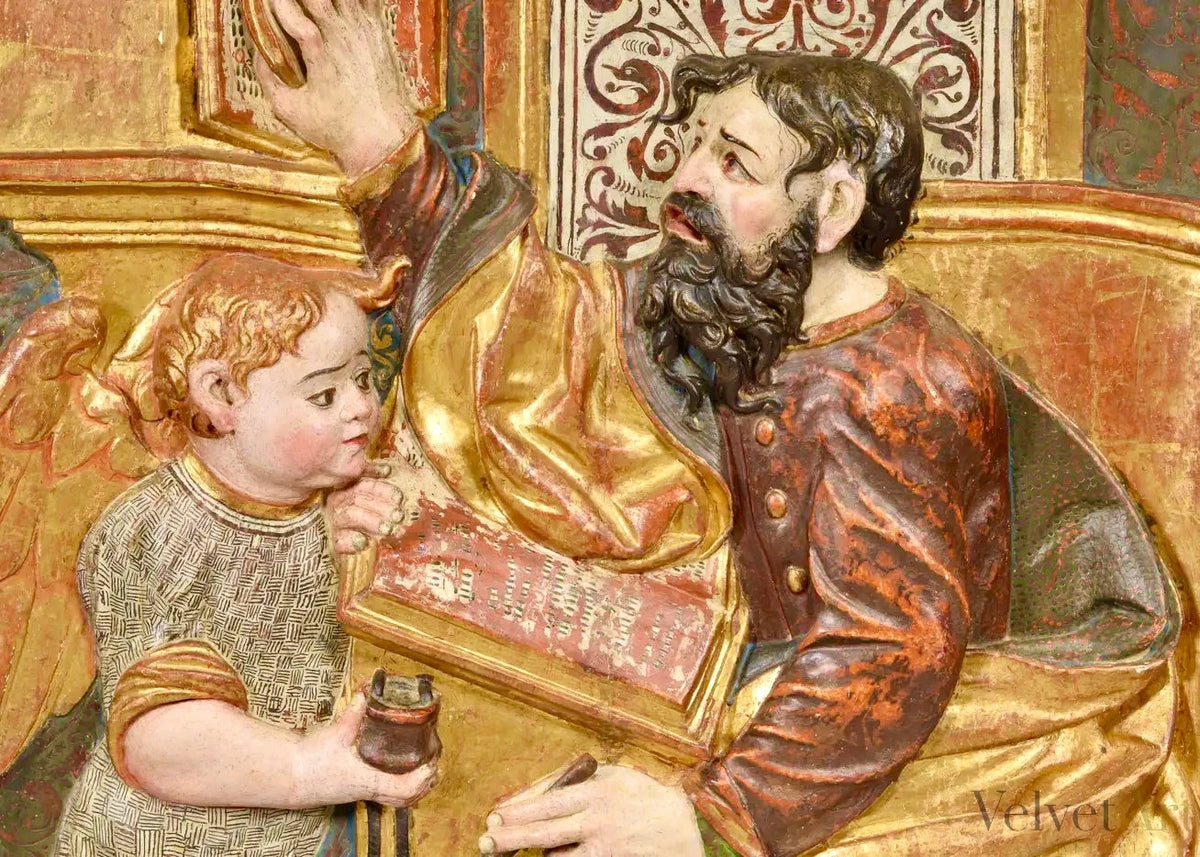 Pareja de Relieves Renacentistas | San Juan y San Mateo | Escuela de Burgos, siglo XVI