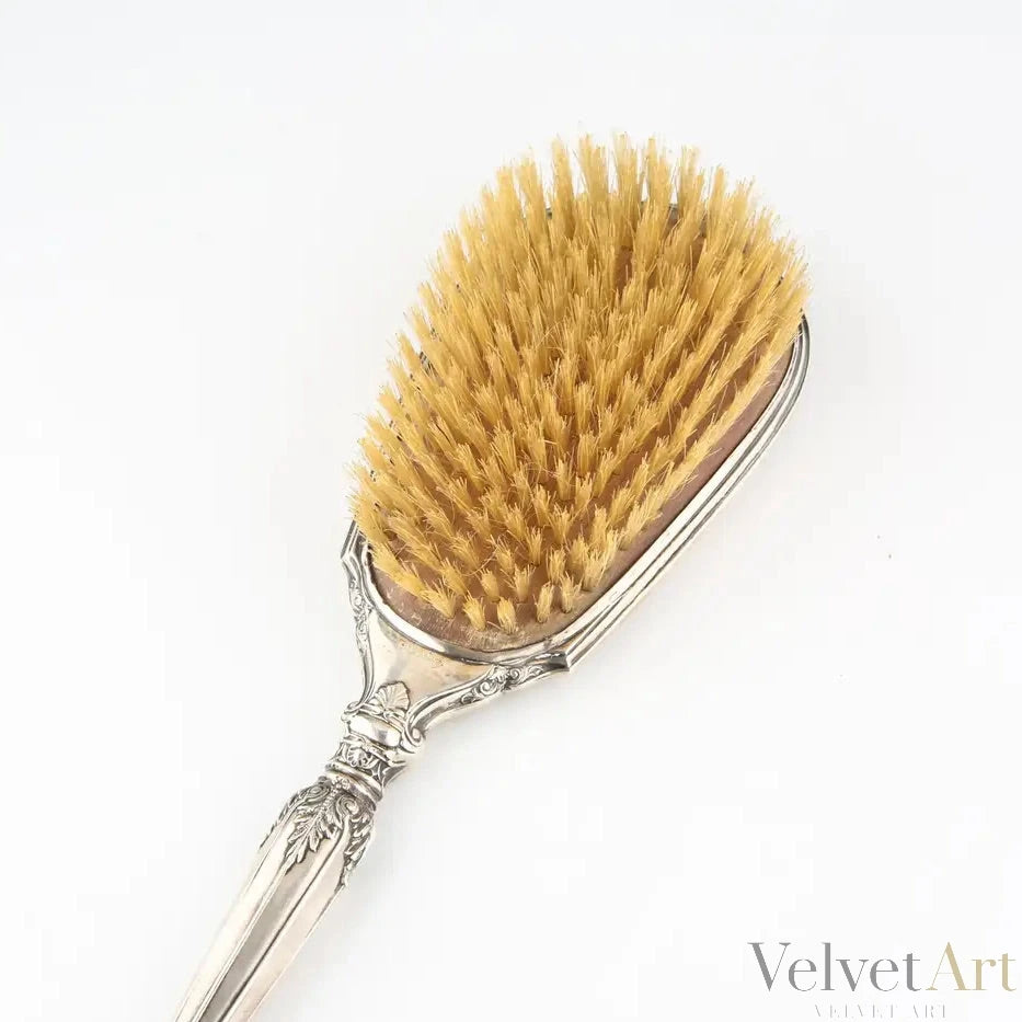 Juego de Tocador George Webster Co | Espejo y Cepillo de Plata de Ley de 1869