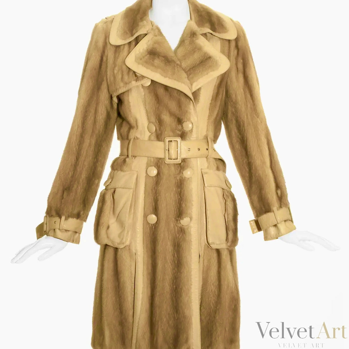 Christian Dior por John Galliano Otoño-Invierno 2005, Gabardina de Piel de Visón y Cordero – vista 2 de 7