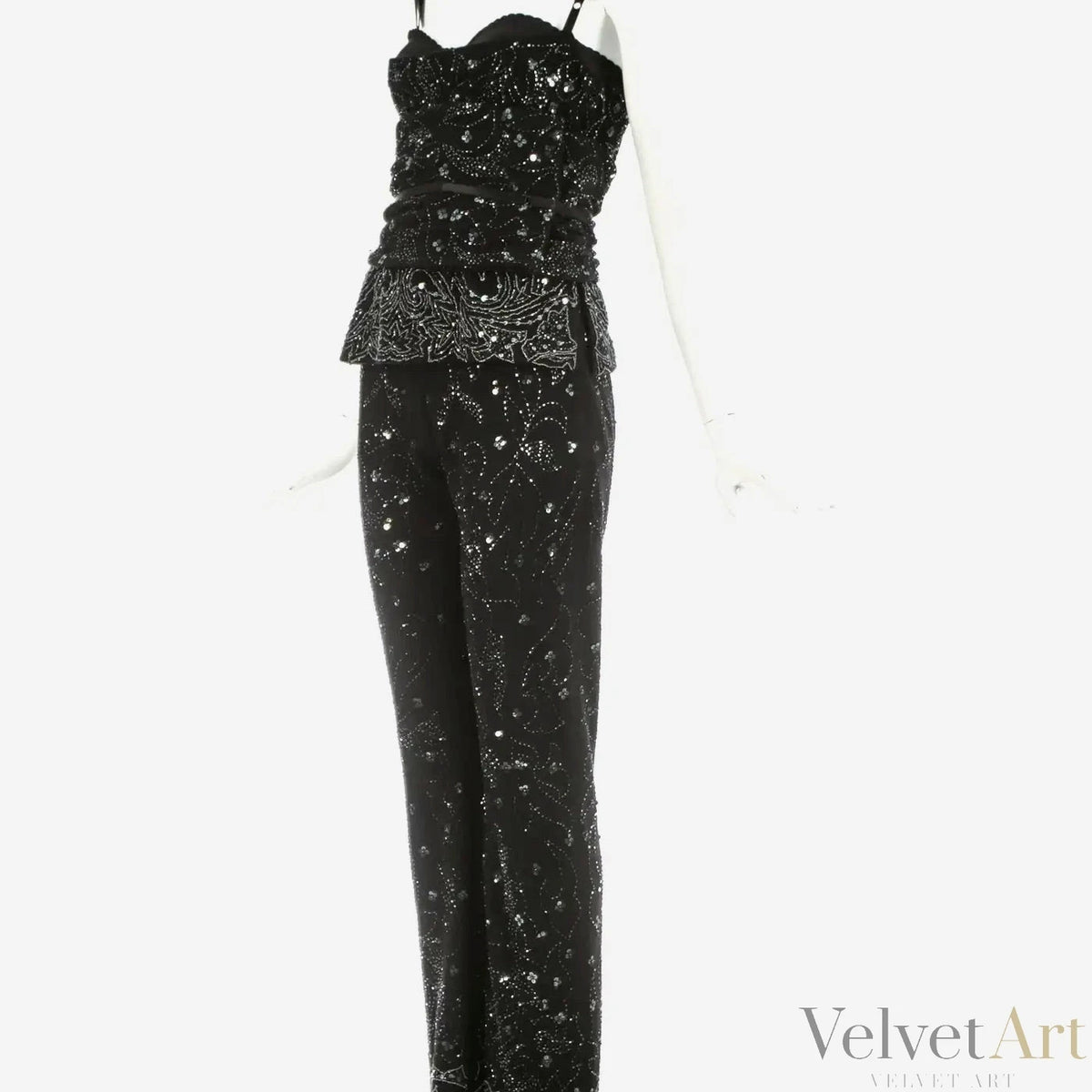 Dolce & Gabbana, Conjunto Negro Bordado, Año 1999 – vista 5 de 6