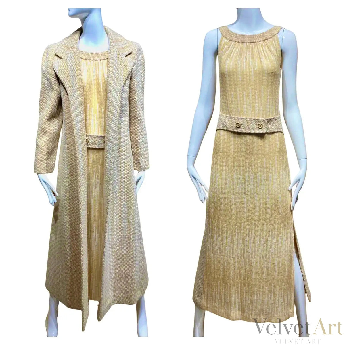 Vestido y Abrigo de Chanel de Tweed, Karl Lagerfeld, Año 2000