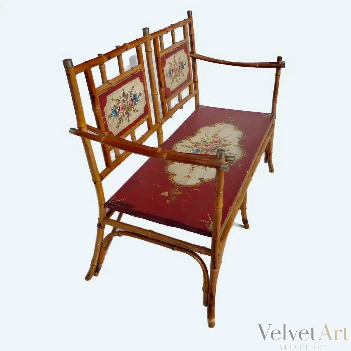 Sofá de Bambú Estilo Eastlake, Artesanía Norteamericana de Finales del Siglo XIX – vista 3 de 5