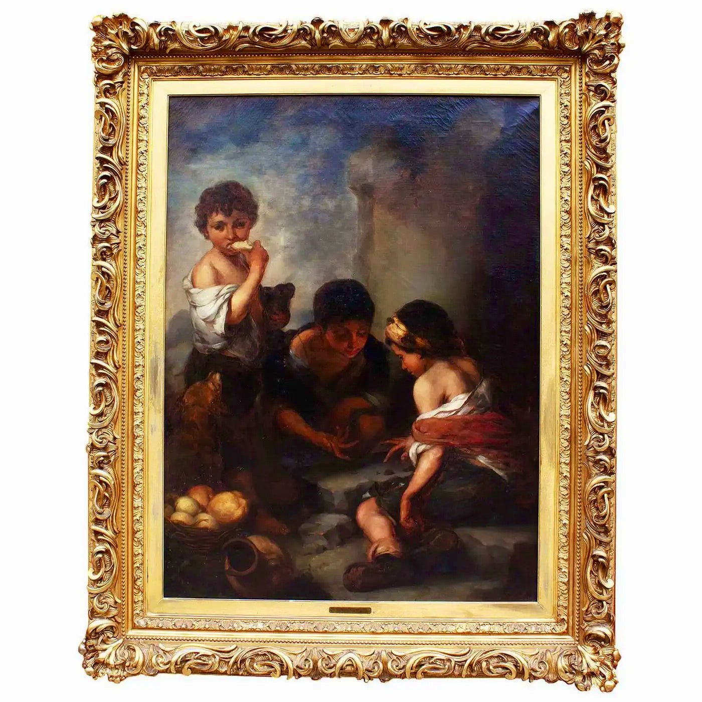 Niños Mendigos Jugando a los Dados Según Murillo