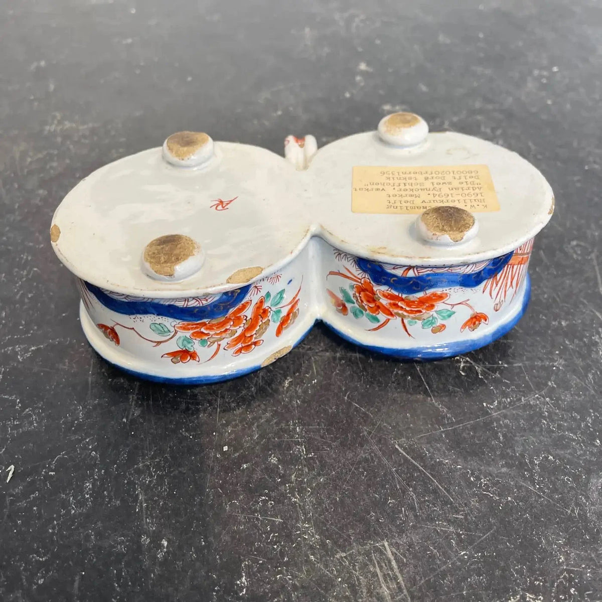 Cerámica de Delft, Vinagrera y Aceitera Policromada, Holanda, 1750 – vista 4 de 5