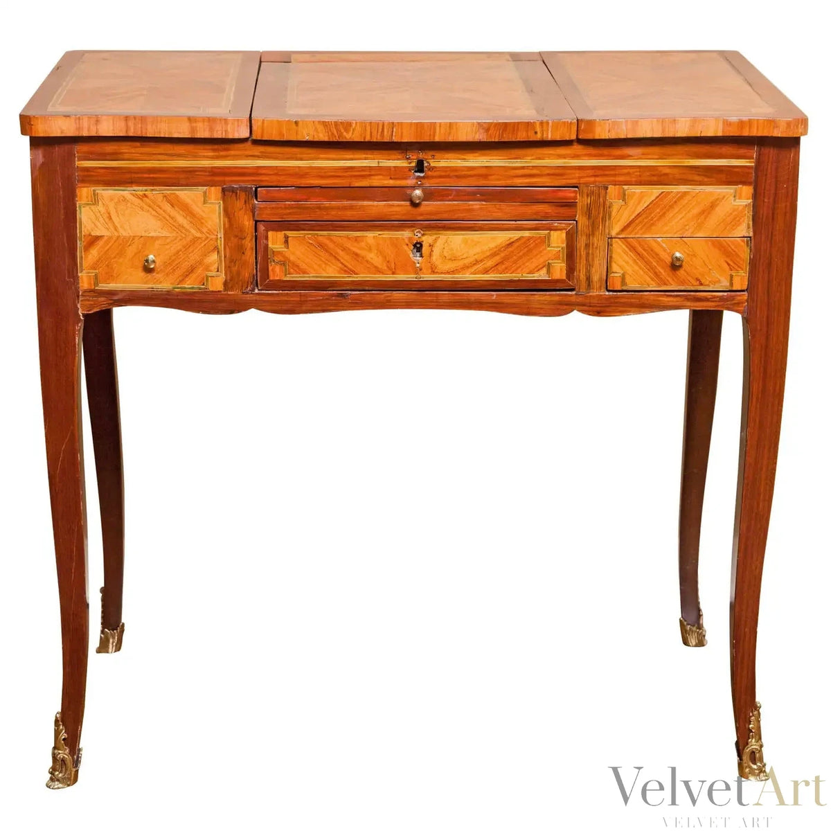 Tocador Francés Luis XV en Tulipwood con Espejo Regulable, 1760