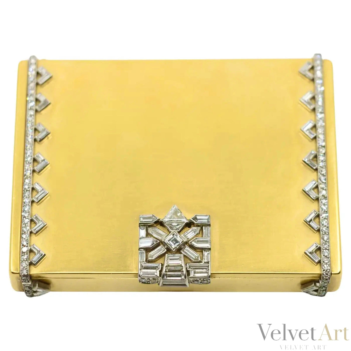 Estuche de Maquillaje Cartier de Oro con Diamantes de 1930