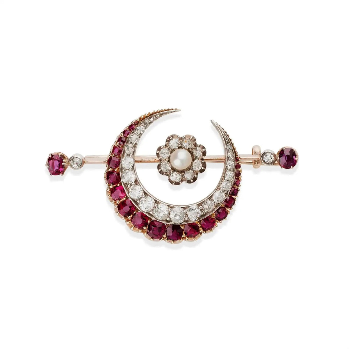 Broche de Rubíes, Diamante y Perlas, Carrington & Co., 1890 – vista 4 de 4