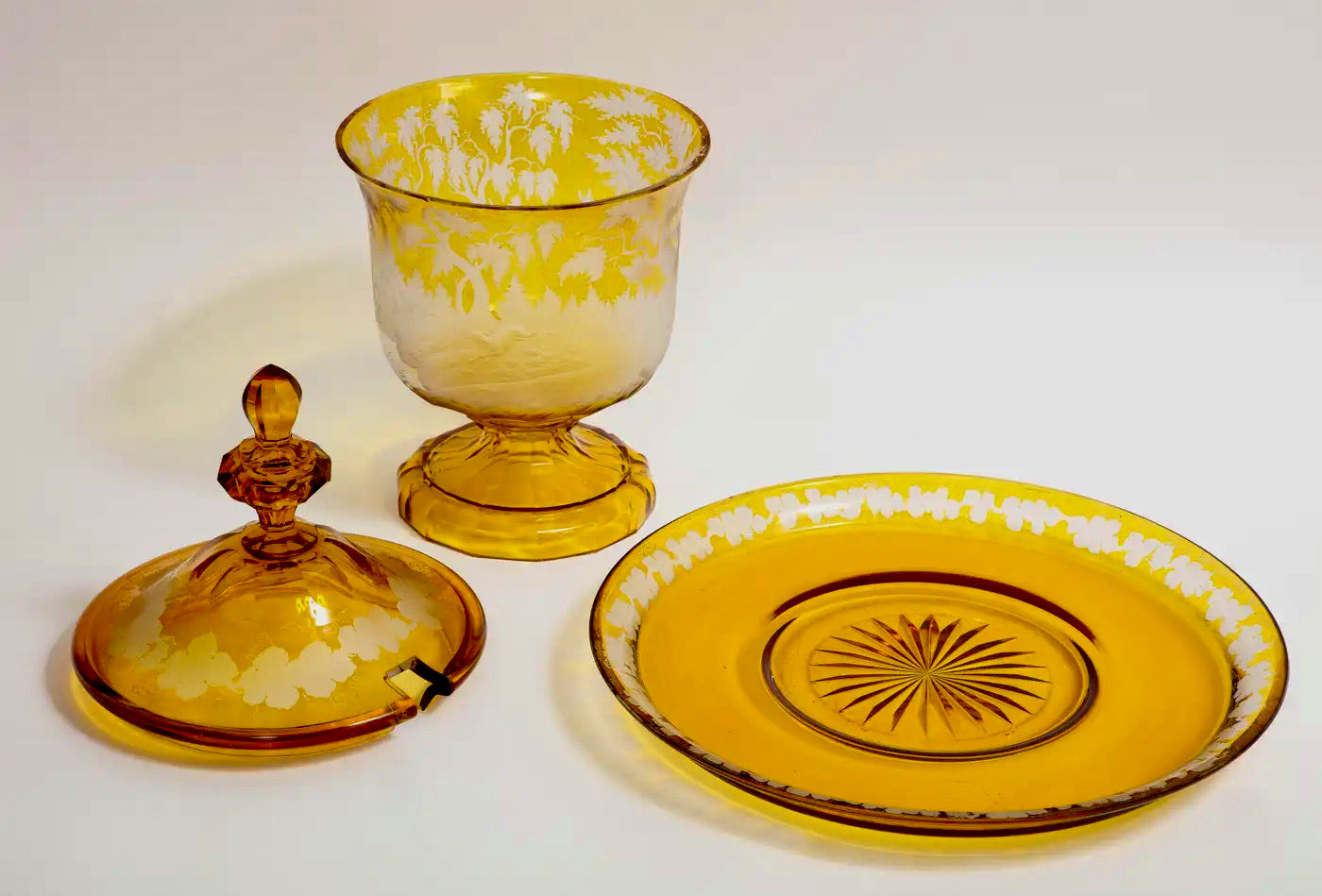 Cuenco de Ponche de Cristal Bohemio, Siglo XIX