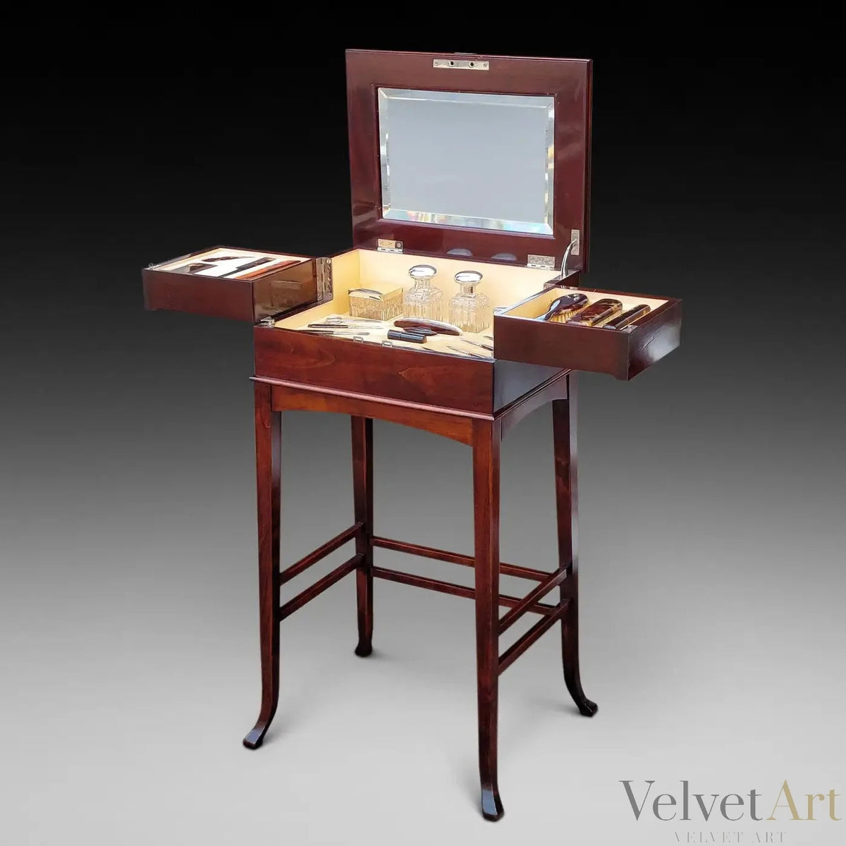 Tocador Vinés de Caballero | Caoba e Incrustaciones | 1905 | Estilo Eduardiano