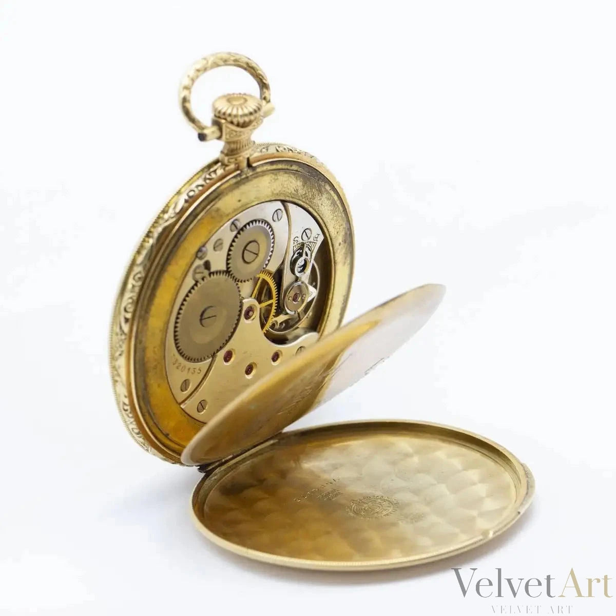 Reloj de Bolsillo Omega en Oro de 18 Quilates. Sabonette con Esfera de Esmalte