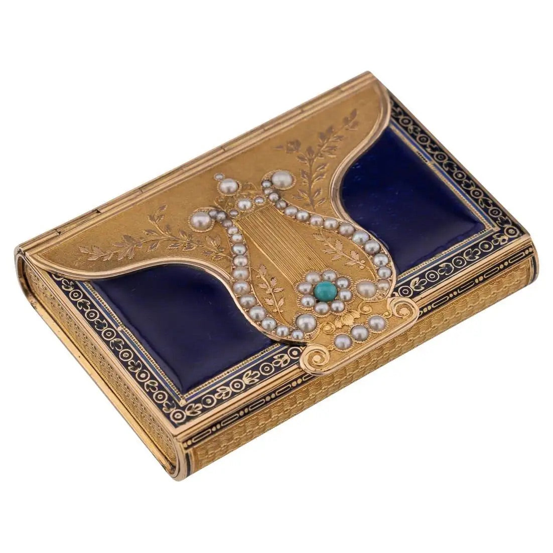 Caja Musical Rémond de Oro, Perlas y Esmalte | Suiza, 1800