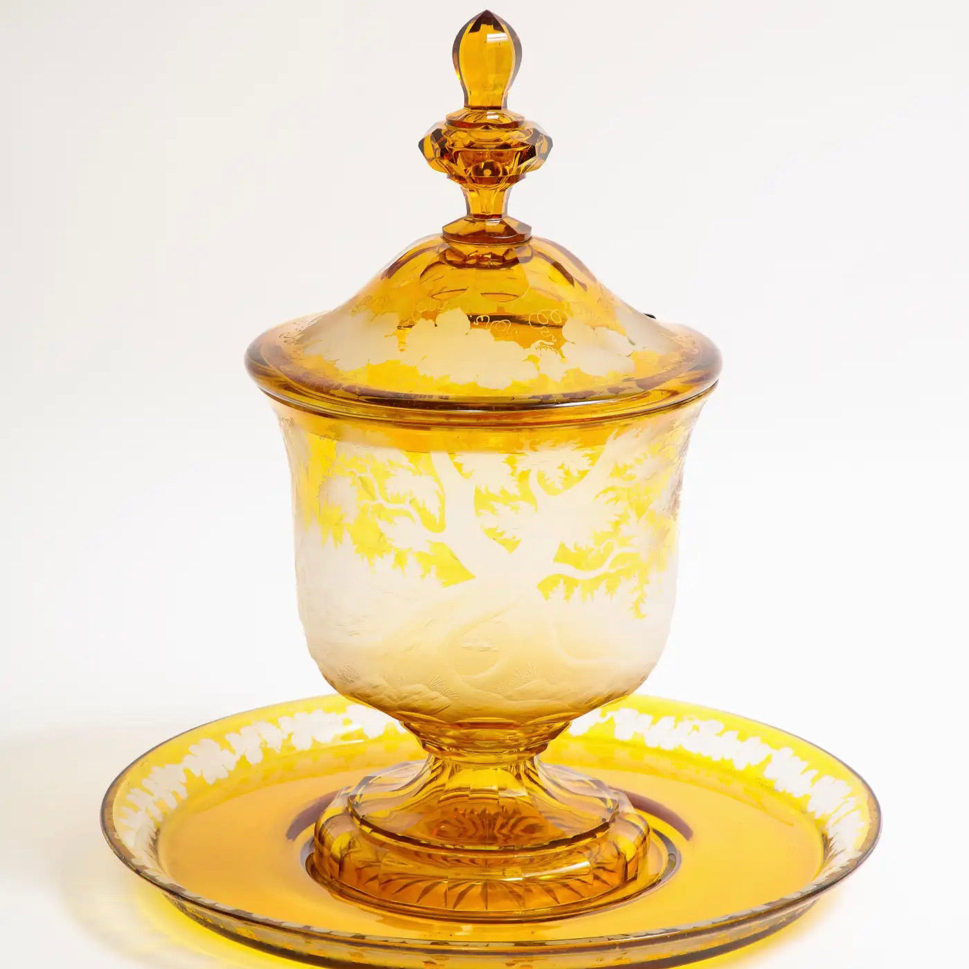 Cuenco de Ponche de Cristal Bohemio, Siglo XIX