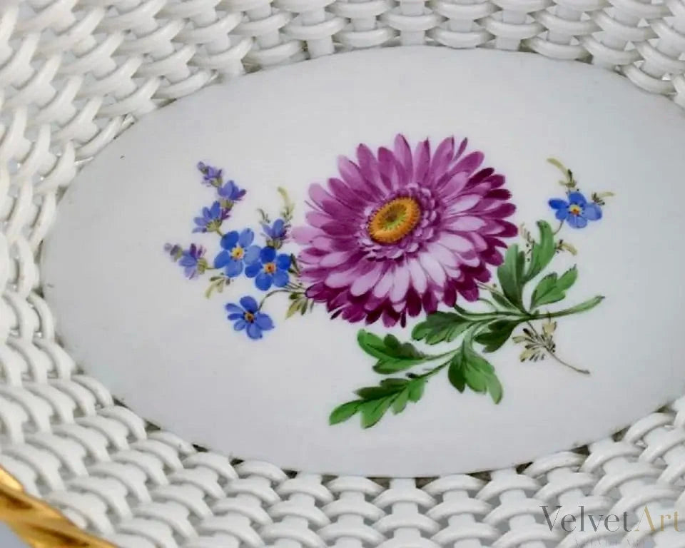 Cesta de Porcelana Trenzada, Meissen, Finales Siglo XIX – vista 2 de 5
