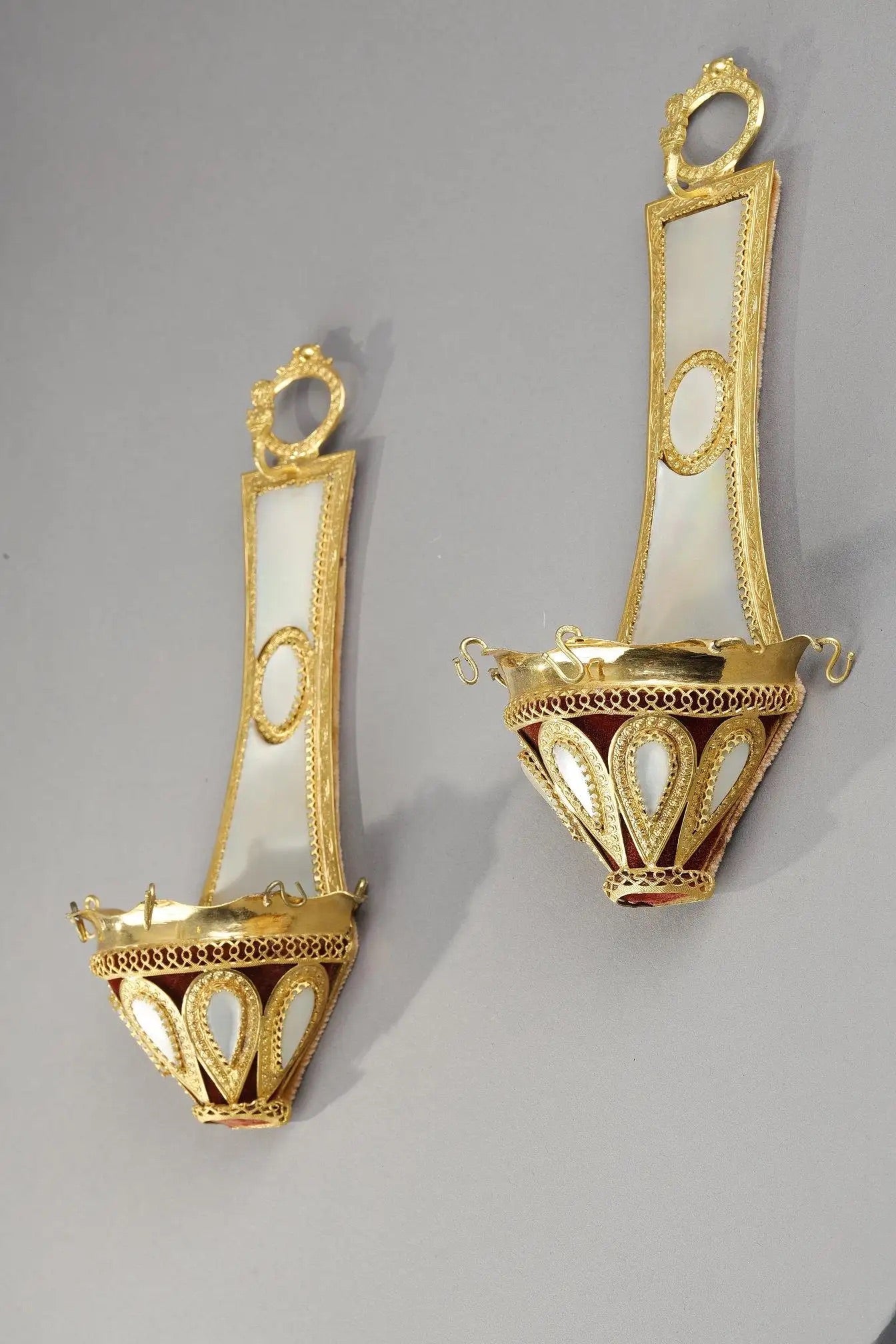 Anilleros de Nácar y Bronce Dorado | Palais Royal 1820