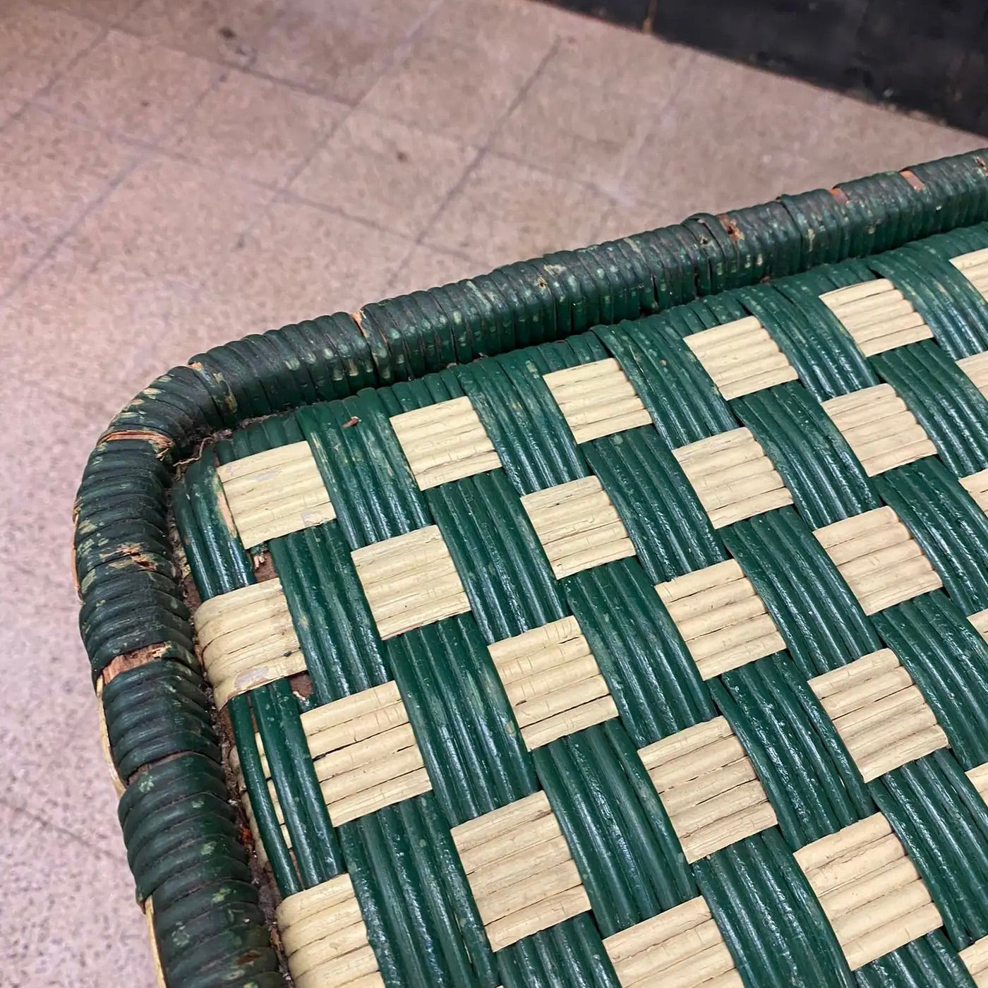 Mesa de Ratán Verde Art Deco | Francia, 1930