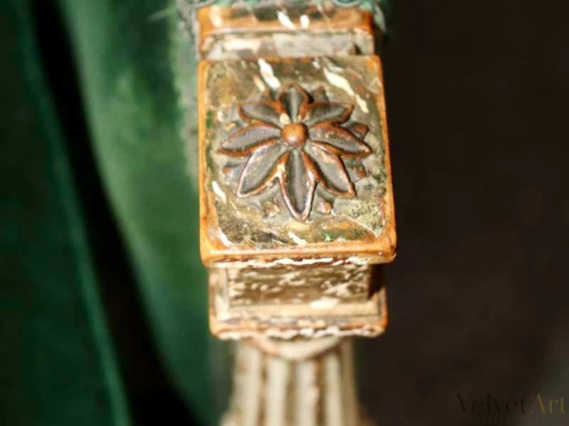 Sofás de Terciopelo Verde Estilo Luis XVI, Francia, 1890 – vista 7 de 8