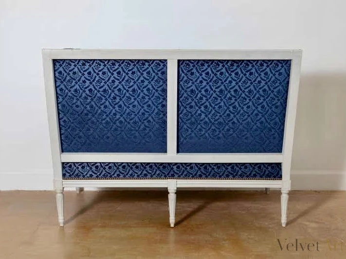 Sofá Azul Tapizado, Estilo Luis XVI, Francia Siglo XIX – vista 5 de 5