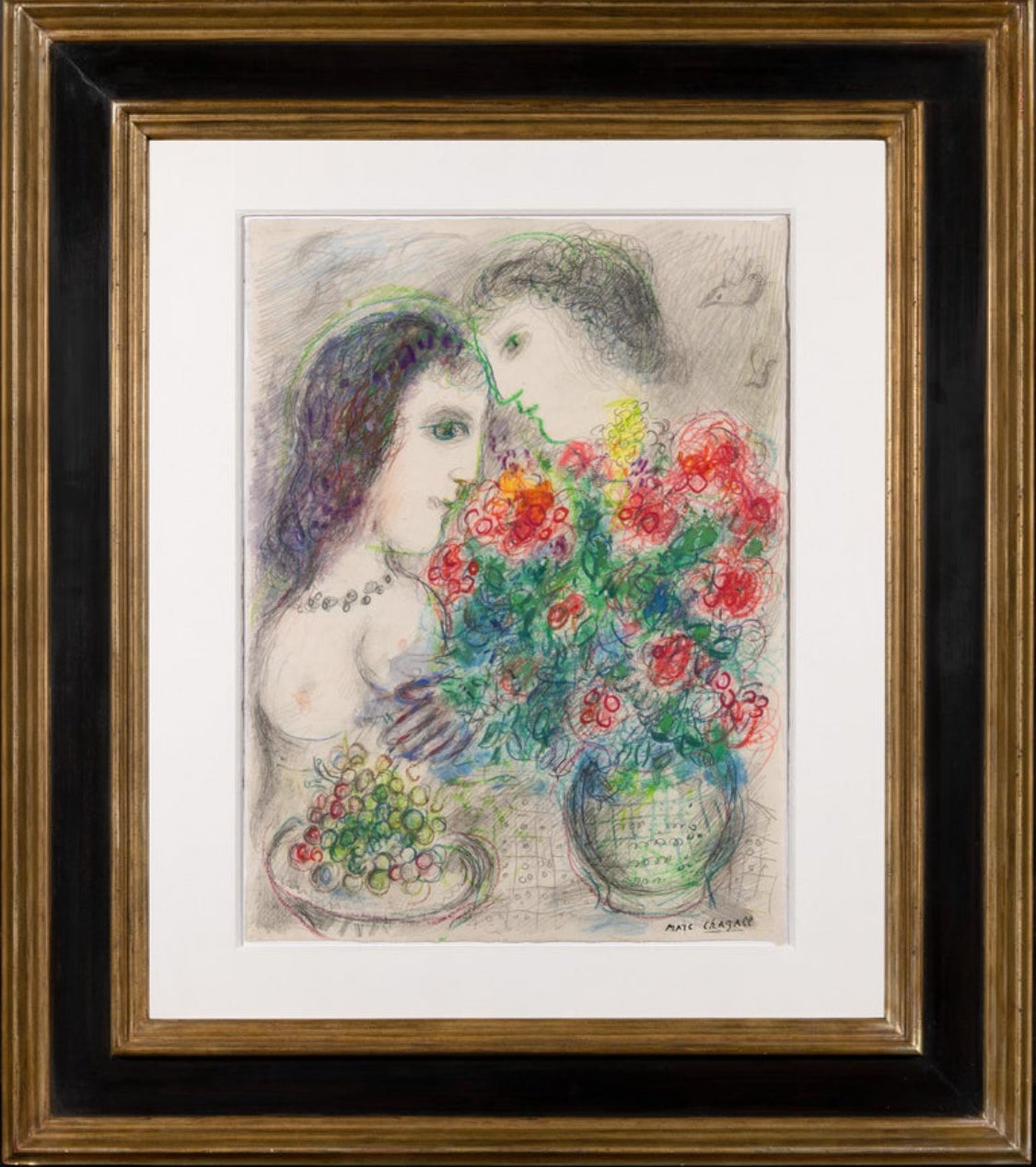 Marc Chagall Pareja de Flores y Pasas, 1976