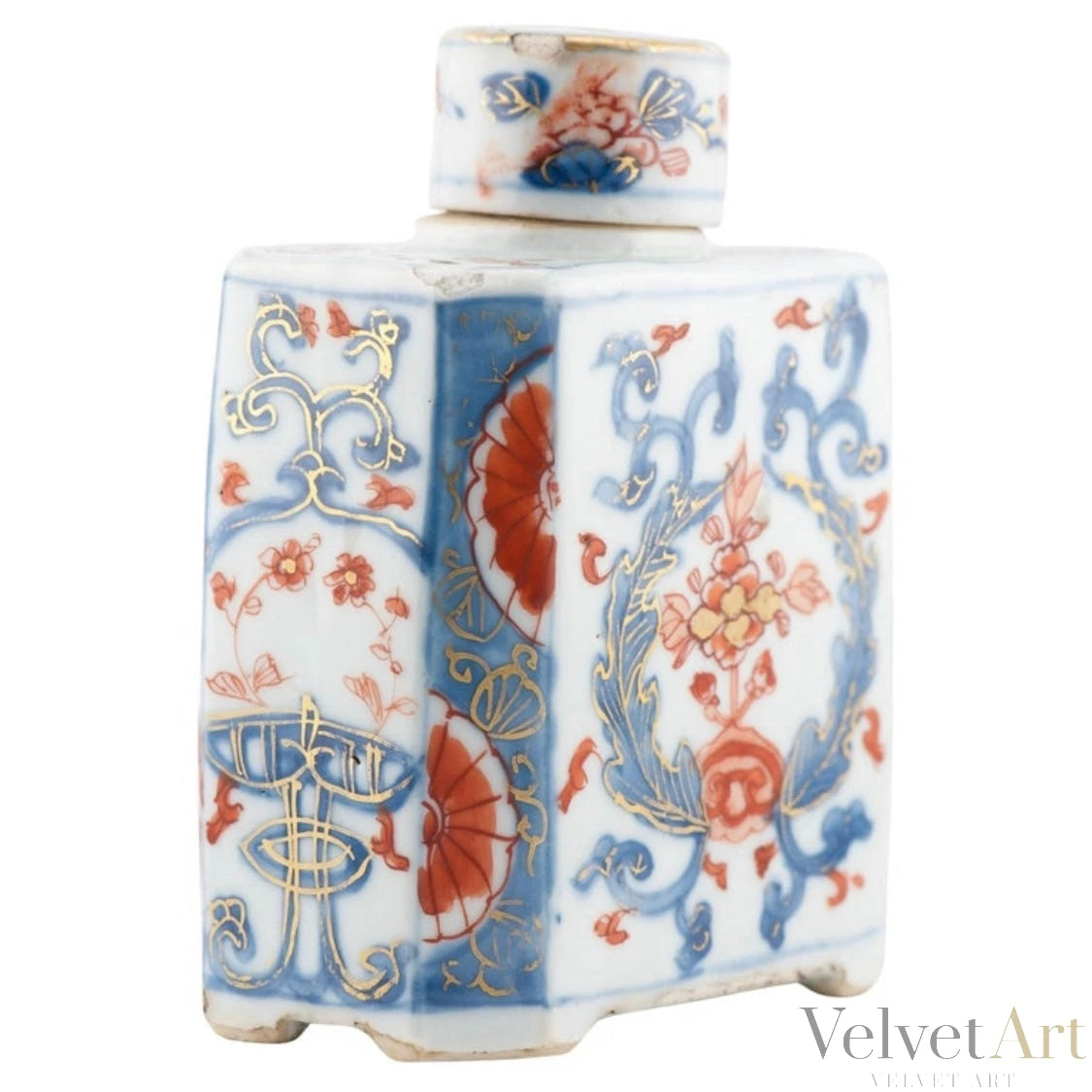 Bote de Té | Porcelana China Imari | Periodo Kangxi | China, 1690