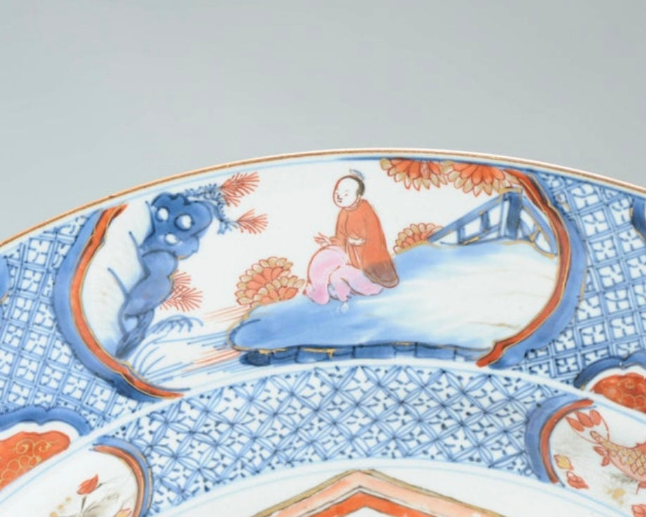 Plato de Porcelana China Armorial Imari | Escudo de Armas Utrech | Siglo XVIII