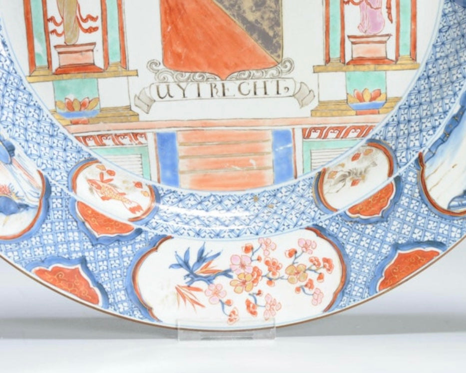 Plato de Porcelana China Armorial Imari | Escudo de Armas Utrech | Siglo XVIII