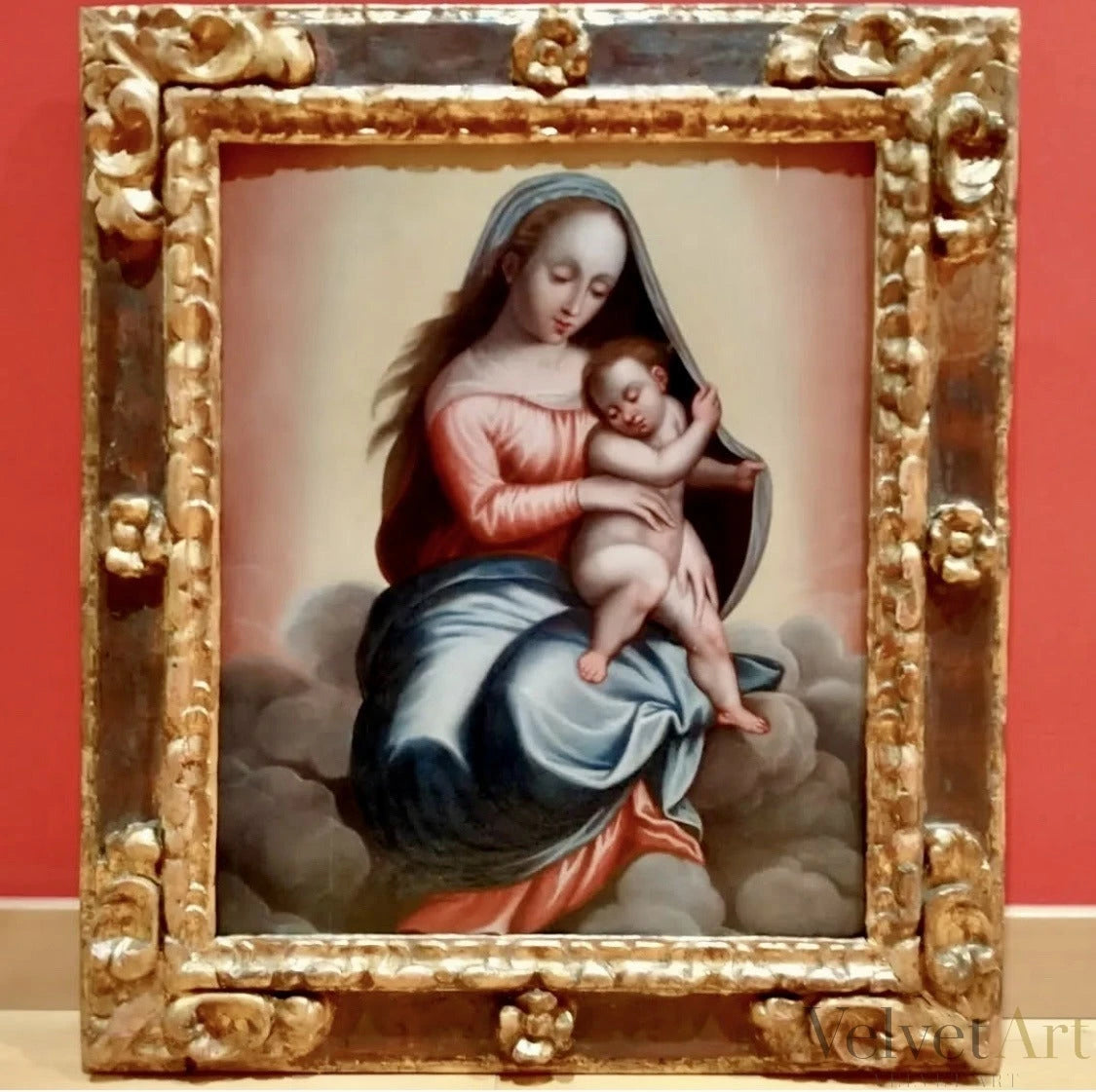 Virgen con el Niño, Óleo sobre Tabla, Escuela Italiana – vista 2 de 3