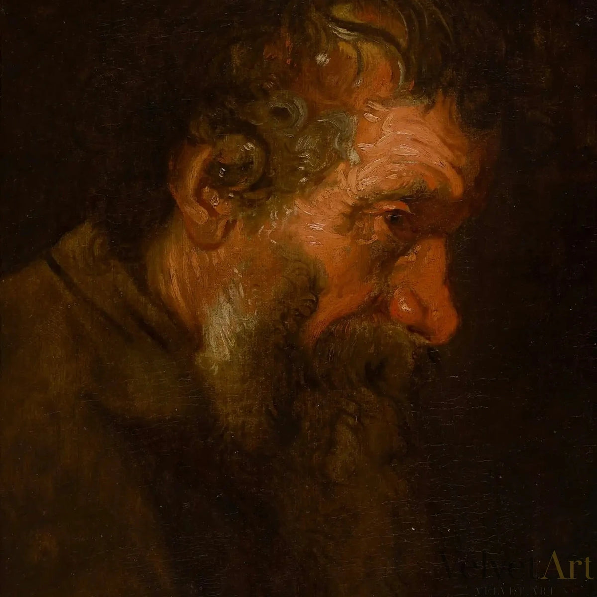 Círculo de Anthony van Dyck, Estudio de la Cabeza de un Hombre Barbudo, Óleo sobre Lienzo, 1620