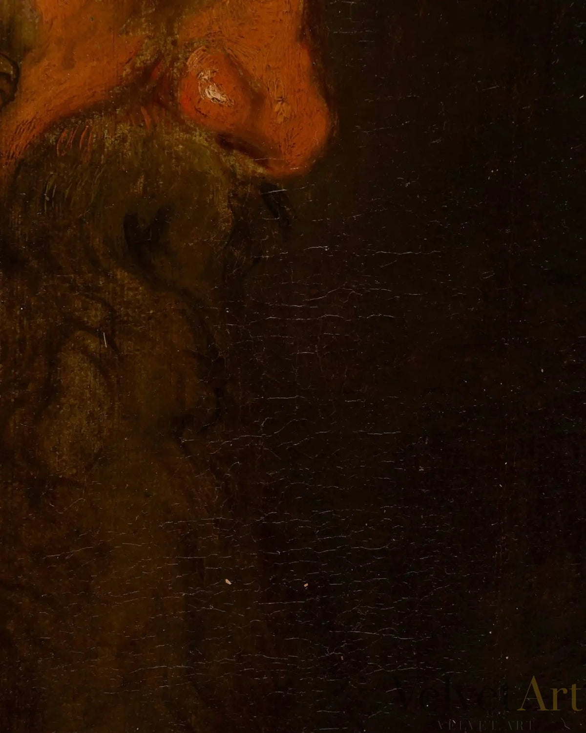 Círculo de Anthony van Dyck, Estudio de la Cabeza de un Hombre Barbudo, Óleo sobre Lienzo, 1620 – vista 4 de 5