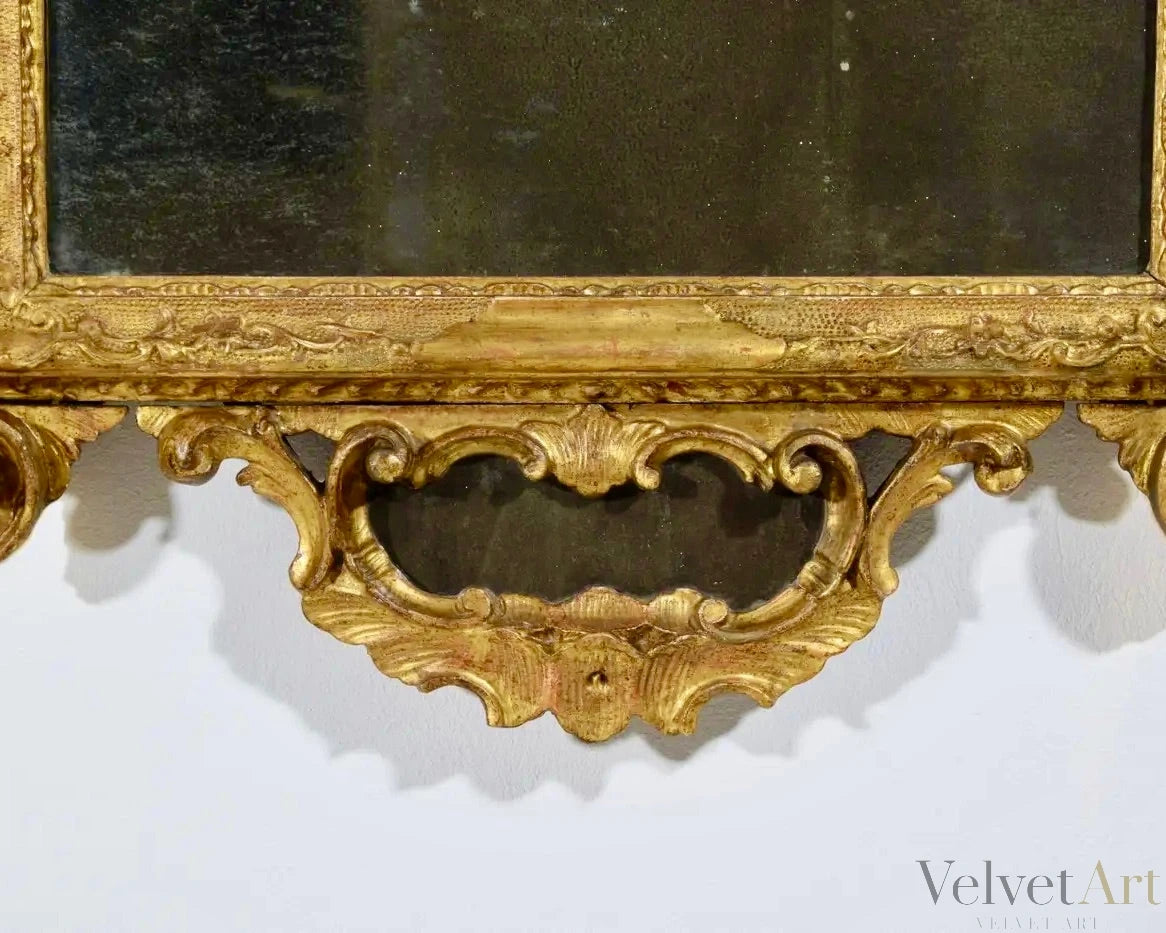 Espejo Veneciano Barroco de Madera Tallada y Pan de Oro