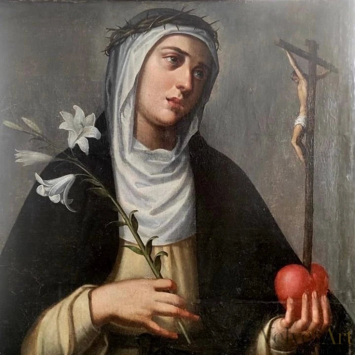 Francisco Pacheco, Santa Catalina de Siena Óleo sobre Tabla, 1620, Pintura Barroca Española