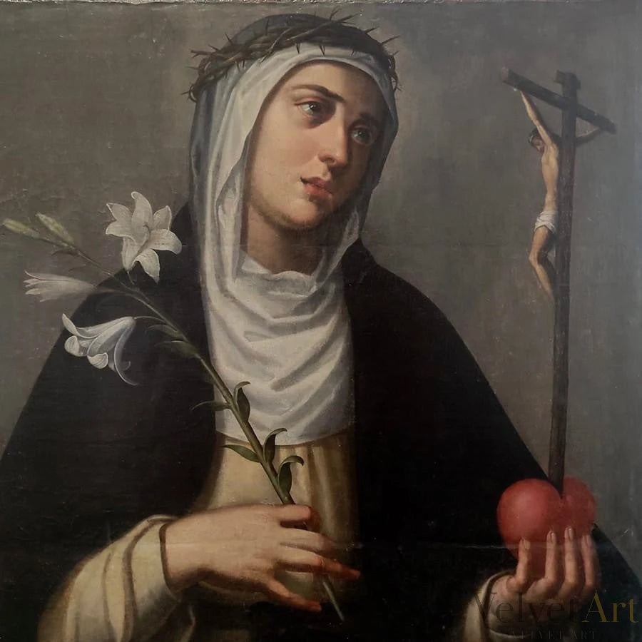Francisco Pacheco, Santa Catalina de Siena Óleo sobre Tabla, 1620, Pintura Barroca Española – vista 2 de 4
