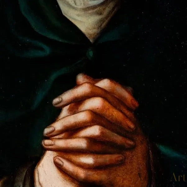 Luis de Morales, El Divino: Virgen Dolorosa, Óleo sobre Tabla Siglo XVI – vista 3 de 5