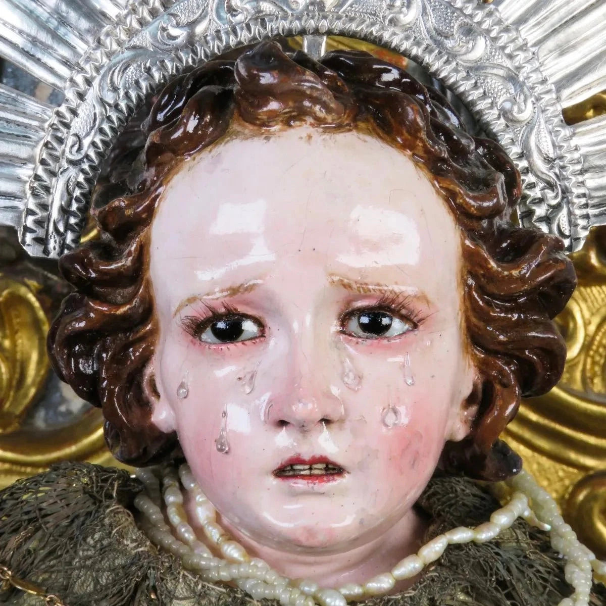 José Risueño: Niño Jesús Sentado en Trono, Escultura Barroca Granadina, Siglo XVIII – vista 3 de 17